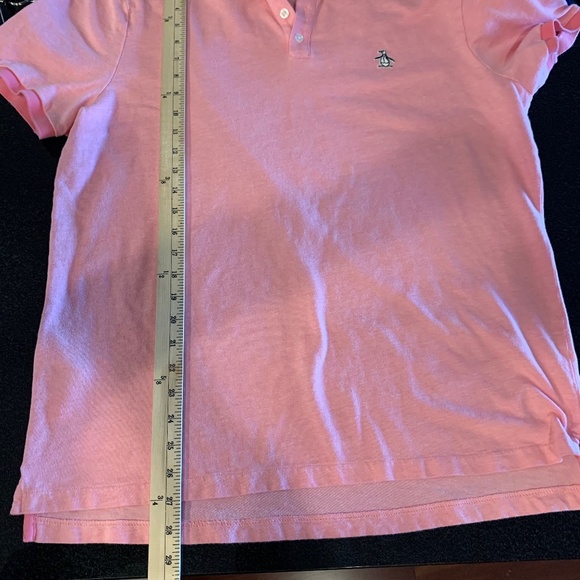 Original Penguin Polo Short Sleeve Stripe Pink XL Slim Fit Preppy Plazacore Golf - Picture 9 of 12